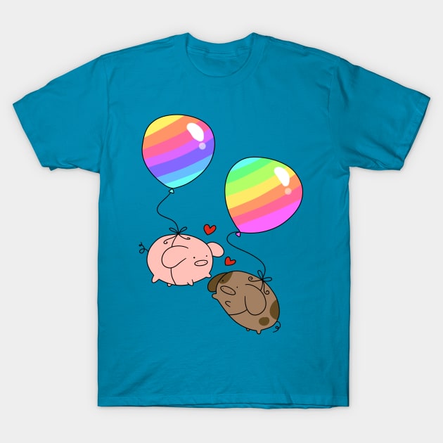 Rainbow Balloon Pigs T-Shirt by saradaboru